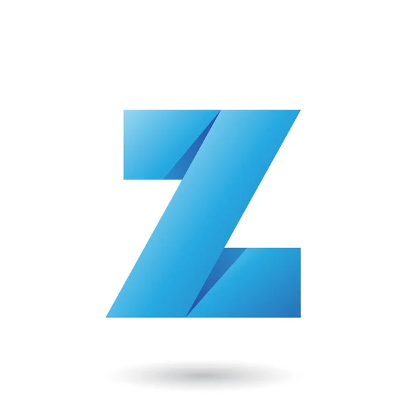 Letra de papel plegado azul Z Ilustración —  Fotos de Stock