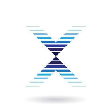 Letter X İllüstrasyon için Lacivert Çizgili Simge