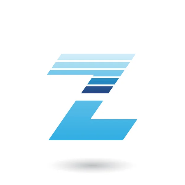 Blå skivad bokstav Z med tjocka horisontella ränder illustration — Stockfoto