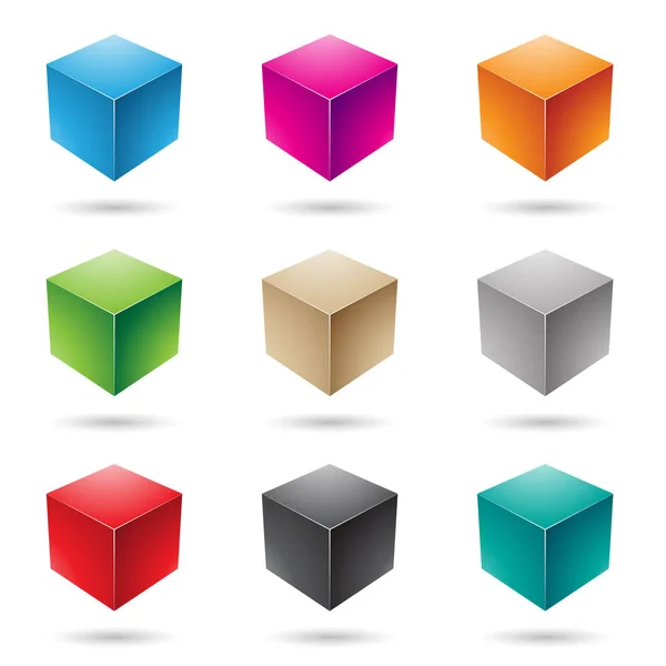 Illustrazione di cubi audaci colorati — Foto Stock