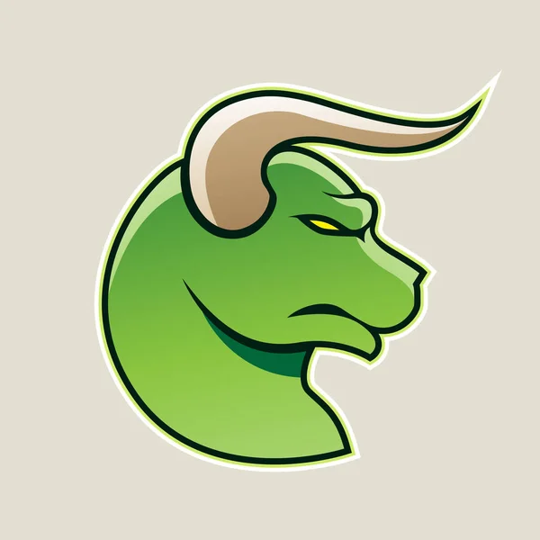 Grön tecknad tjur ikon Illustration — Stockfoto