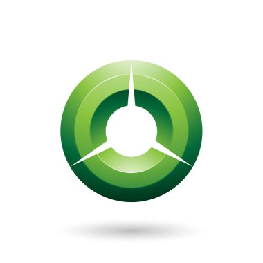 Yeşil Parlak Gölgeli Daire İllüstrasyon