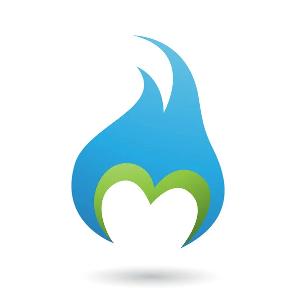 Lettera blu M a forma di icona del fuoco Illustrazione — Foto Stock