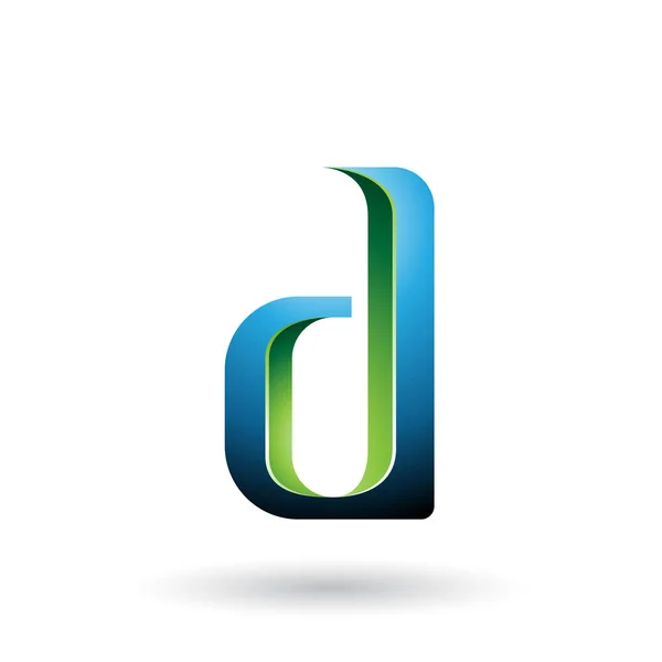 Green and Blue Shaded Letter D Illustration — Stock Photo, Image