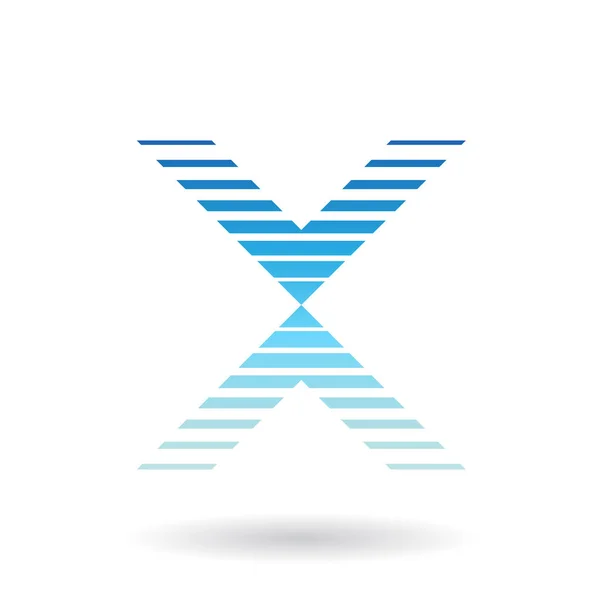 Blauw gestreept pictogram voor letter X illustratie — Stockfoto