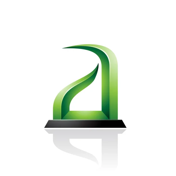 Grön och svart Bow-liknande präglade bokstaven en illustration — Stockfoto
