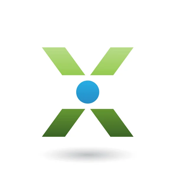 Green Icon of Letter X with a Circle Illustration — Stock Photo, Image