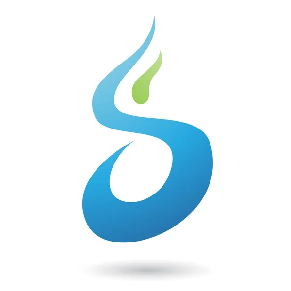 Blue Letter S Shaped Fire Icon Illustration — Stock Photo, Image