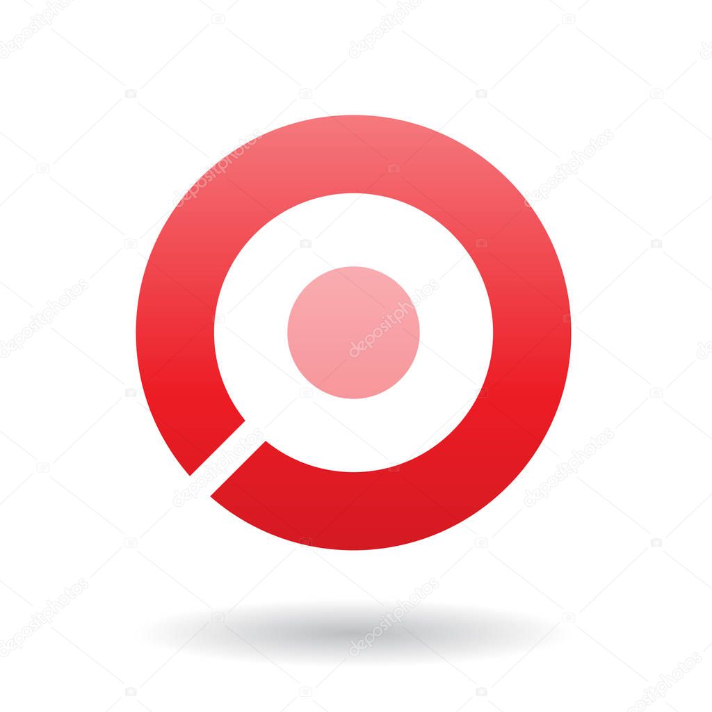 Illustration of a Bold Icon for Letter O isolated on a White Background