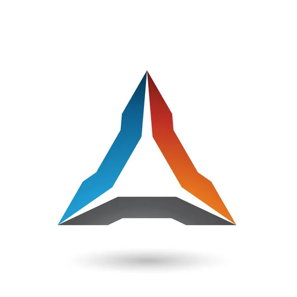Blauw oranje en zwart spiked driehoek illustratie — Stockfoto