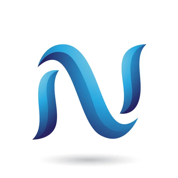 Синя змія у формі літери N Ілюстрація — стокове фото
