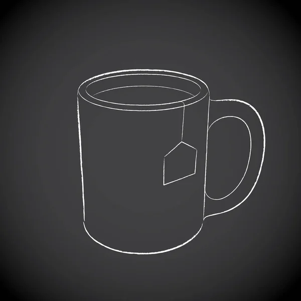 Tableau Dessin d'une icône de tasse à café sur un tableau noir Illustra — Photo