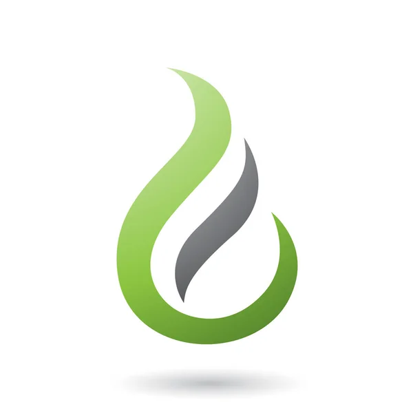 Carta verde E em forma de Ícone de fogo Ilustração — Fotografia de Stock