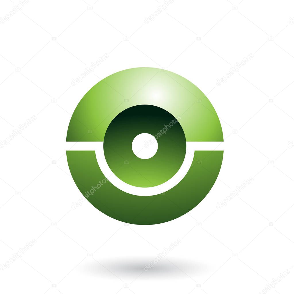 Illustration of Green Futuristic Shiny Sphere isolated on a White Background