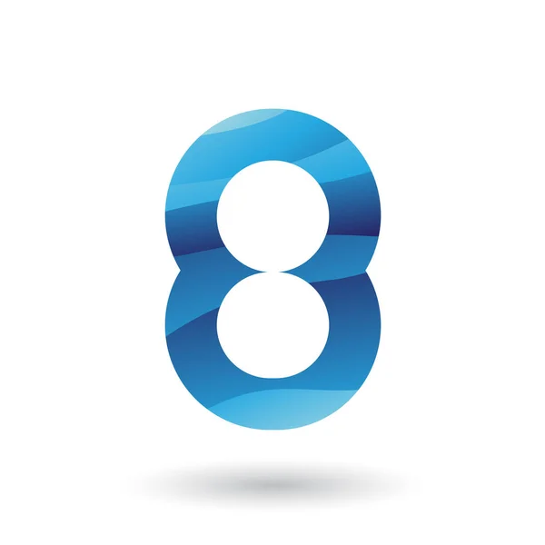 Blue Round Icon for Number 8 Illustration — Stock Photo, Image