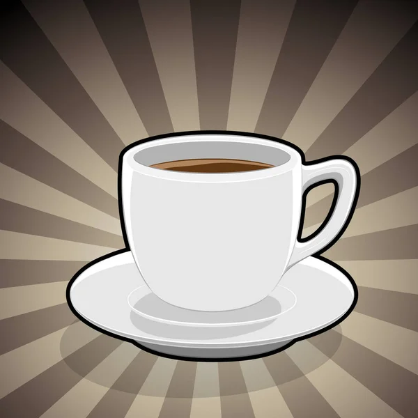 Koffie kopje illustratie op een bruin gestreepte achtergrond — Stockfoto