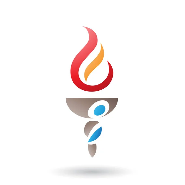 E Shaped Red Fire and Torch Illustration — Stock Photo, Image