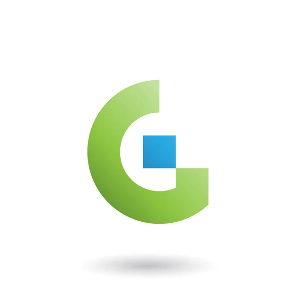 Зеленое письмо G с иллюстрацией прямоугольных фигур — стоковое фото