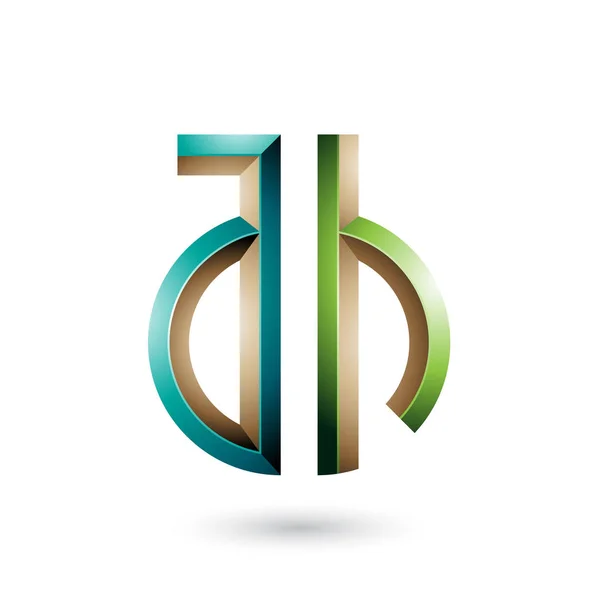 Donker en licht groen Key-achtig symbool van letters A en H Illustra — Stockfoto
