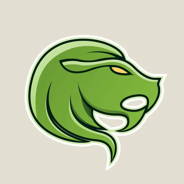 Green Lion or Leo Icon Illustration — Stock Photo, Image