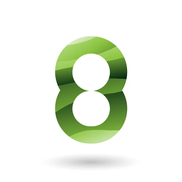 Green Round Icon for Number 8 Illustration — Stock Photo, Image