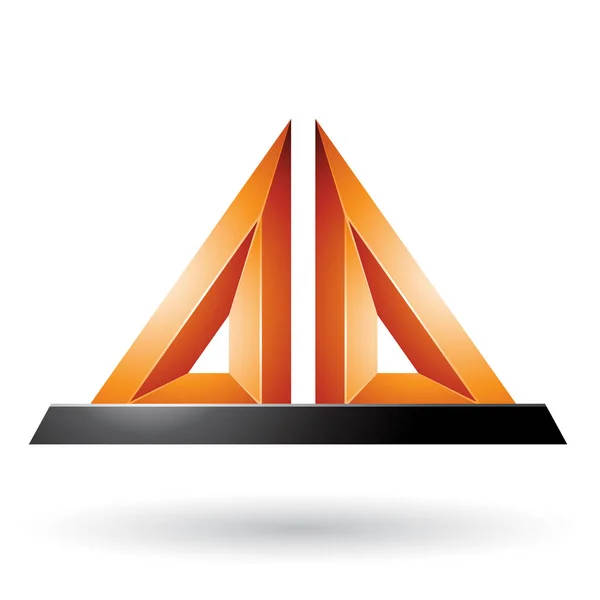 Oranje 3D Pyramidical reliëf vorm illustratie — Stockfoto