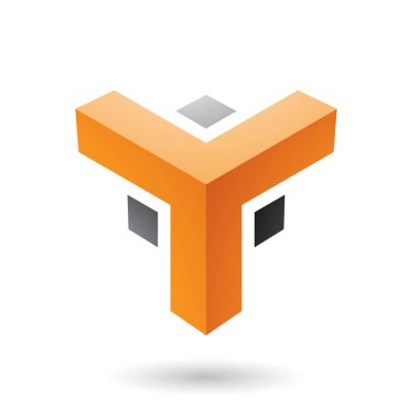 Turuncu ve Siyah Fütüristik Köşe Şekli İllüstrasyon