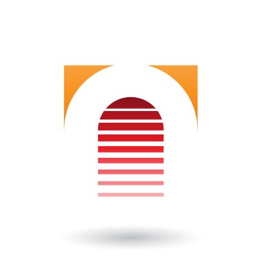 Turuncu ve Kırmızı Ters U Simgesi Için Mektup A İllüstrasyon