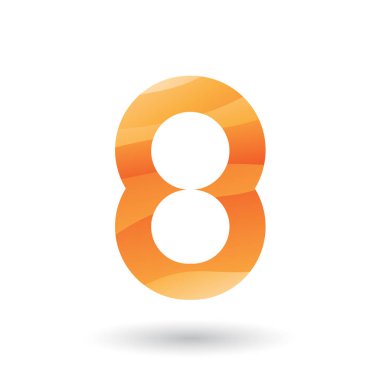 Sayı 8 İllüstrasyon için Turuncu Yuvarlak Simge