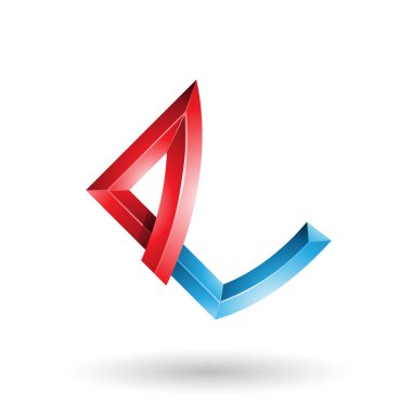 Kırmızı ve Mavi Kabartmalı E Harfi Ile Bended Joints İllüstrasyon