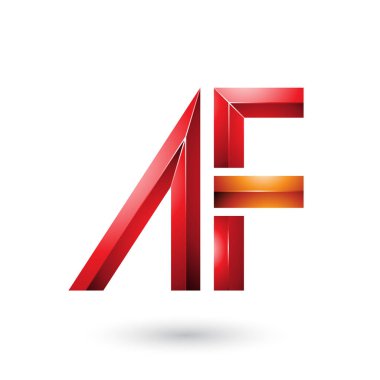 A ve F İllüstrasyonun Kırmızı ve Turuncu Parlak Harfleri