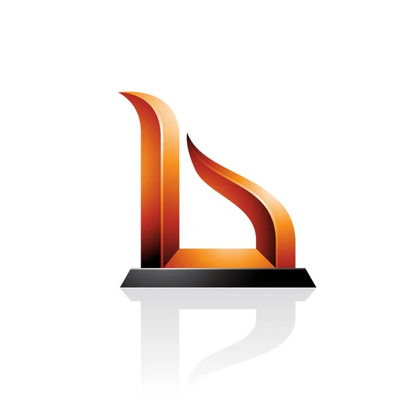 Orange och svart Bow-liknande präglade bokstaven B illustration — Stockfoto