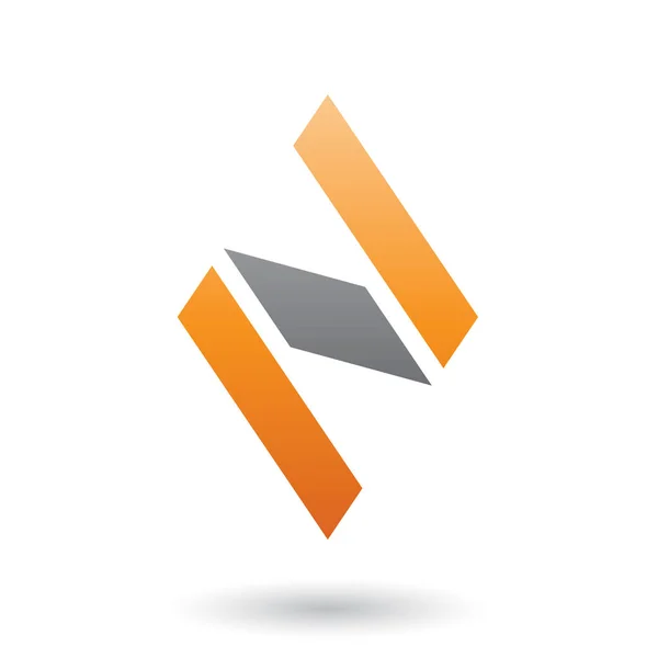 Orange och svart diamant formad bokstaven N illustration — Stockfoto