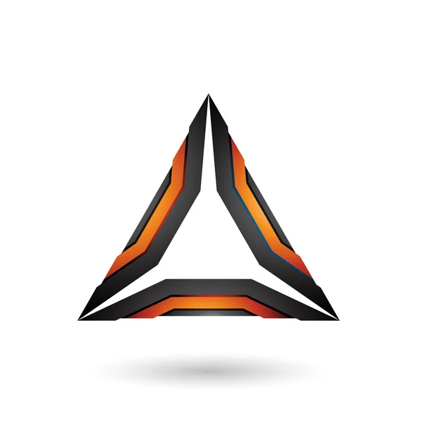 Оранжевий і чорний механічний трикутник ілюстрація — стокове фото