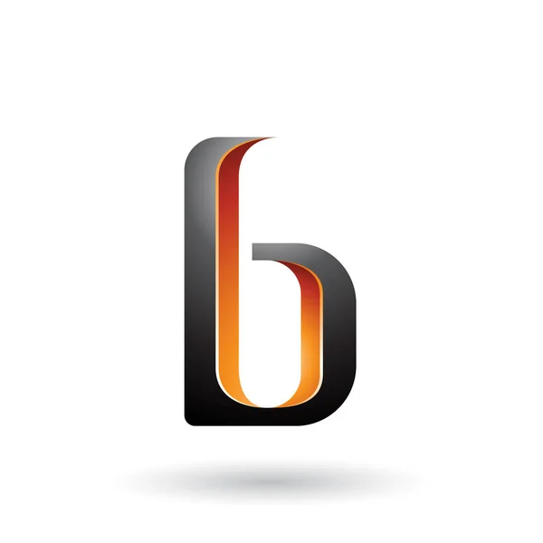 Pomarańczowy i czarny cieniowany litera B ilustracja — Zdjęcie stockowe
