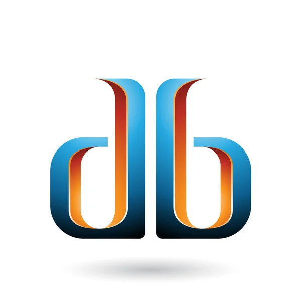 Orange and Blue Double Sided D and B Letters Illustration — Stock Photo, Image