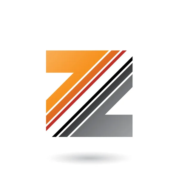 Oransje og grå bokstav Z med diagonale striper (Illustrasjon) – stockfoto