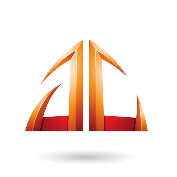 Oranje en rode pijlvormige A en C letters illustratie — Stockfoto