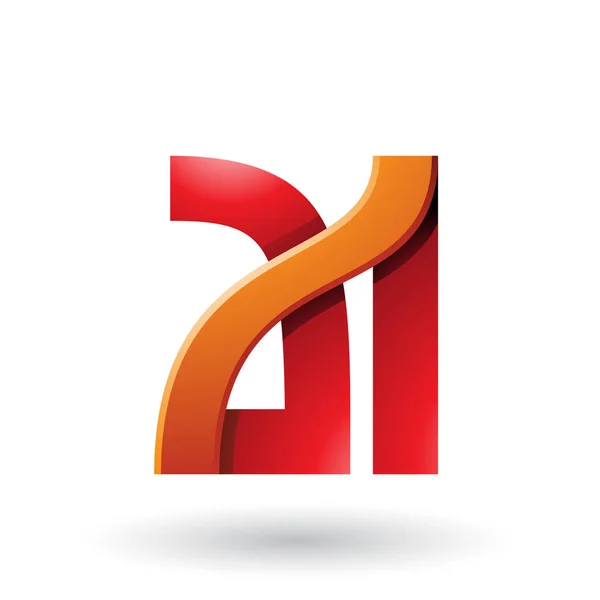Orange und rot fett doppelte Buchstaben a und i Abbildung — Stockfoto