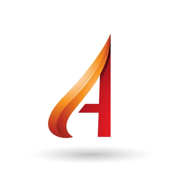 Orange and Red Embossed Arrow-like Letter A Illustration — Stock Photo, Image