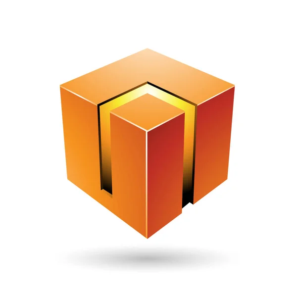 Оранжевый и желтый 3d Bold Cube — стоковое фото