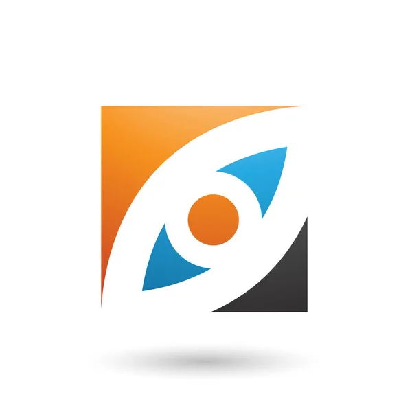 Oranje blauw en zwart oog gevormde vierkante illustratie — Stockfoto