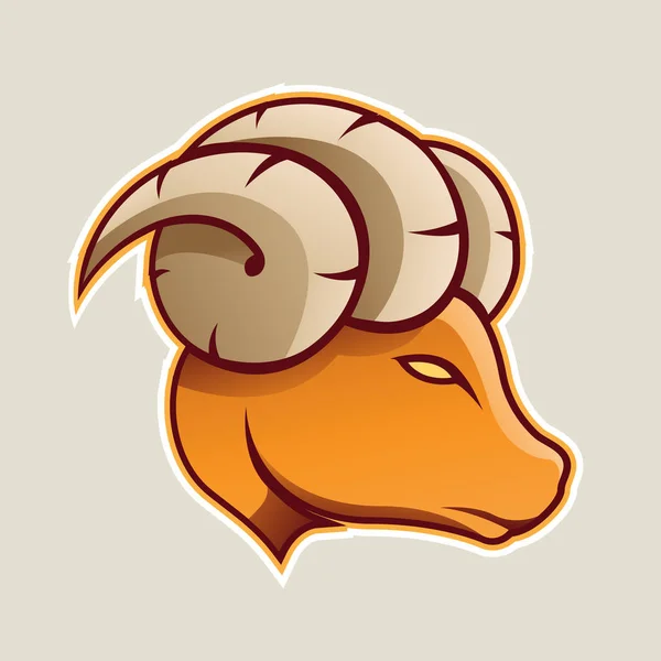 Ilustración del icono de dibujos animados de Orange Aries o Ram — Foto de Stock