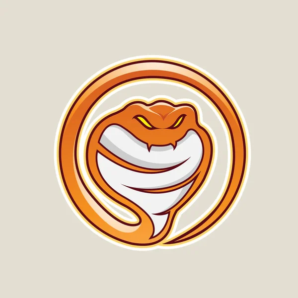 Orange Cobra Snake Cartoon Icon Illustration