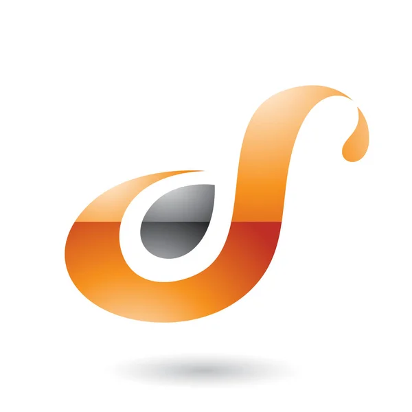 Naranja brillante curvas divertido letra D o S Ilustración —  Fotos de Stock