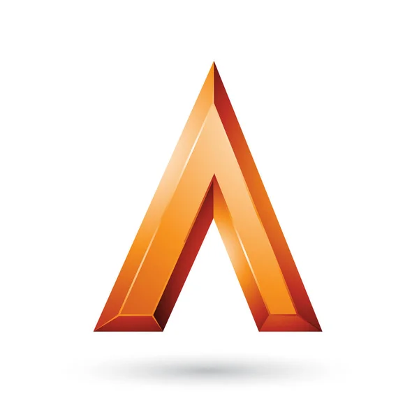 Orange Glossy Geometrical Letter A Illustration — Stock Photo, Image