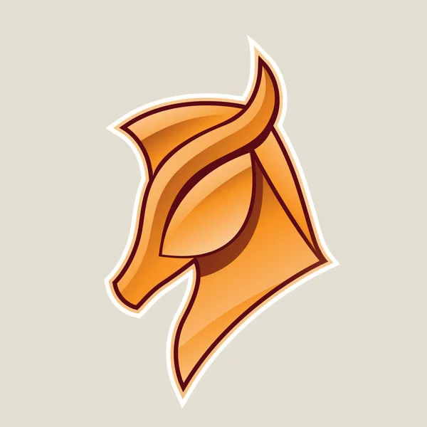 Orange Glossy Horse Head Icon Illustration — Stock Photo, Image