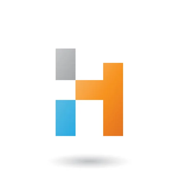 Orange Letter H with Rectangular Shapes Illustration — Stock Photo, Image