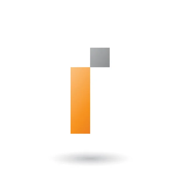 Oranje letter I met rechthoekige vormen illustratie — Stockfoto