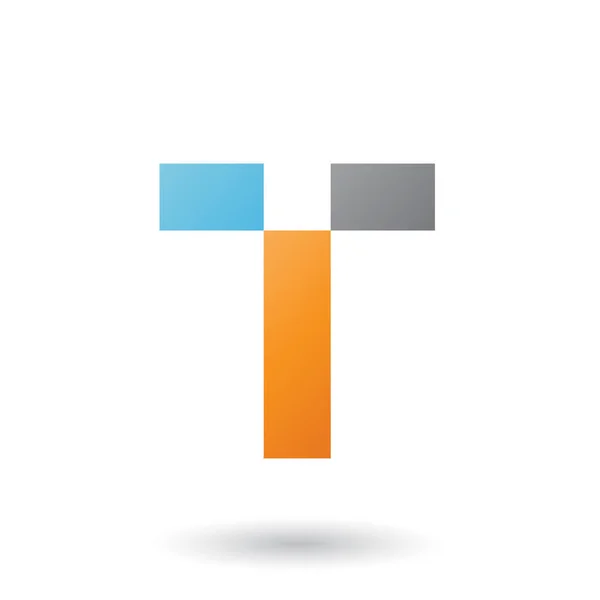 Оранжевая буква Т с прямоугольными осколками — стоковое фото